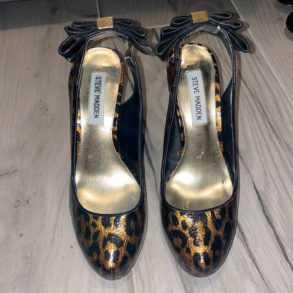 Steve Madden leopard Patent leather heels
